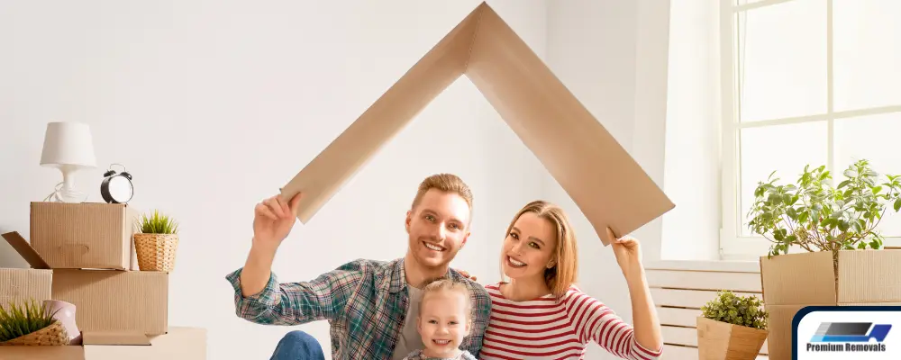 A happy family after a house moving in Gold Coast